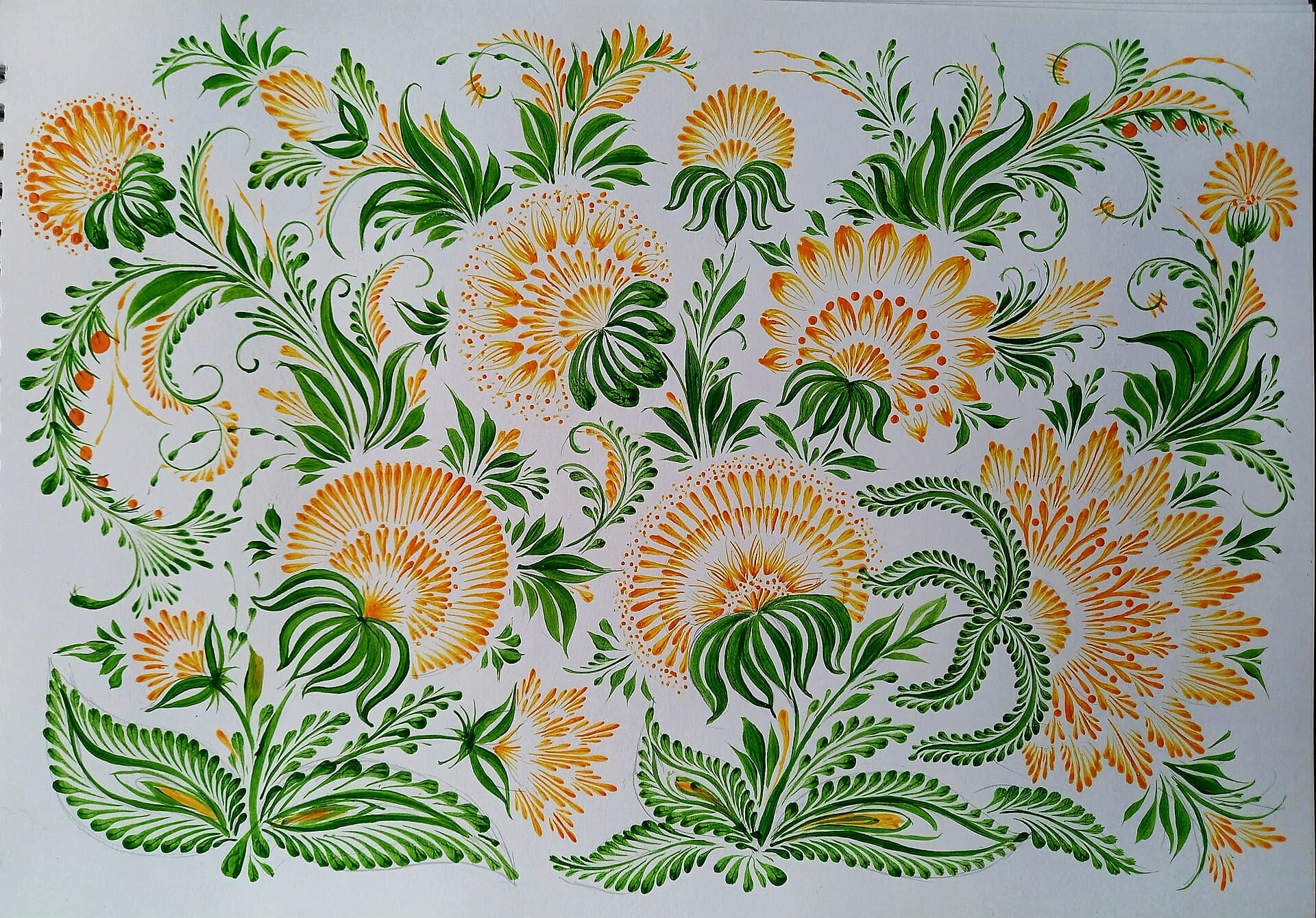 Ochre and green frieze
