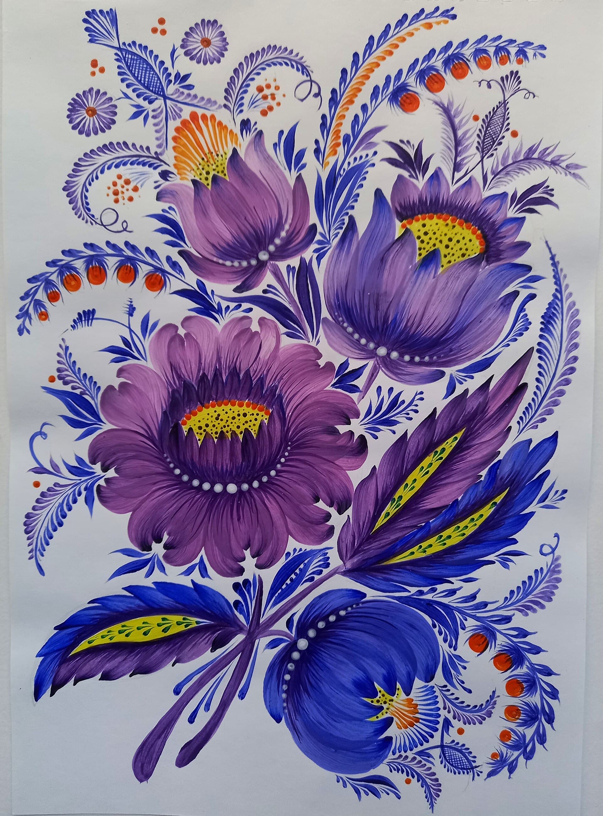 Blue and violet bouquet