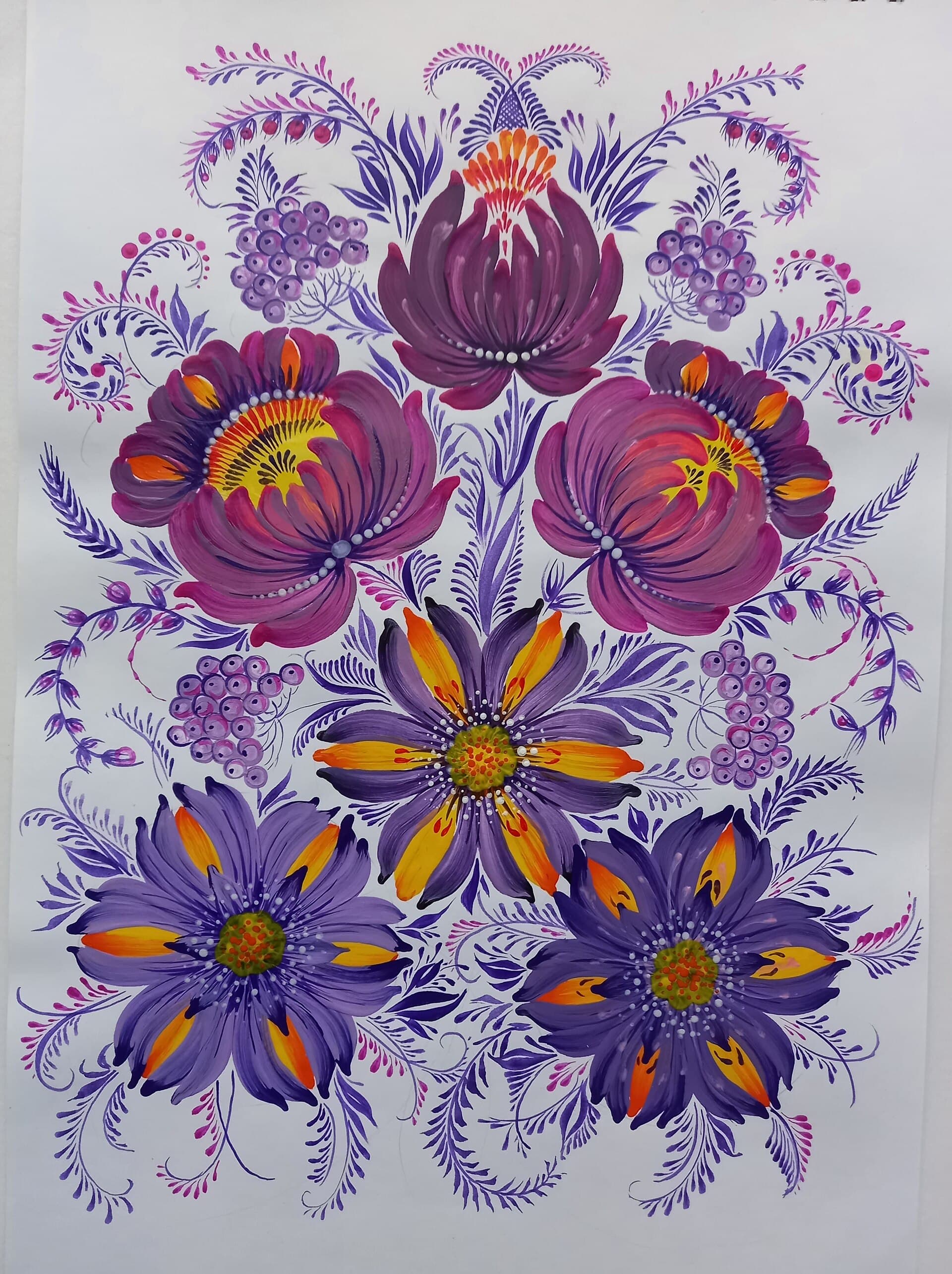 Carpet of poppies and asters