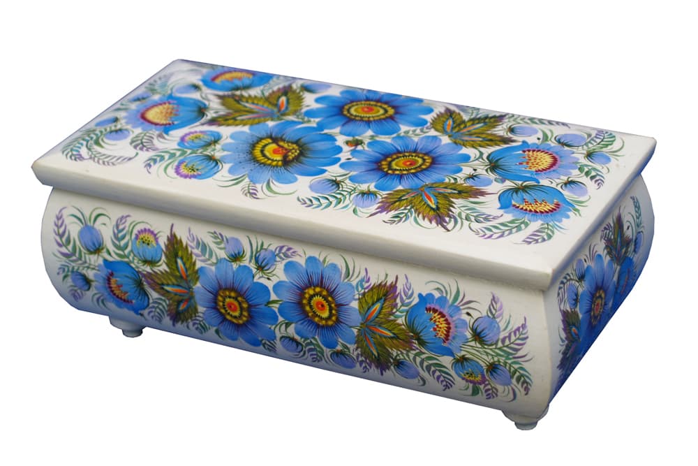 Chest, «Blue flowers»
