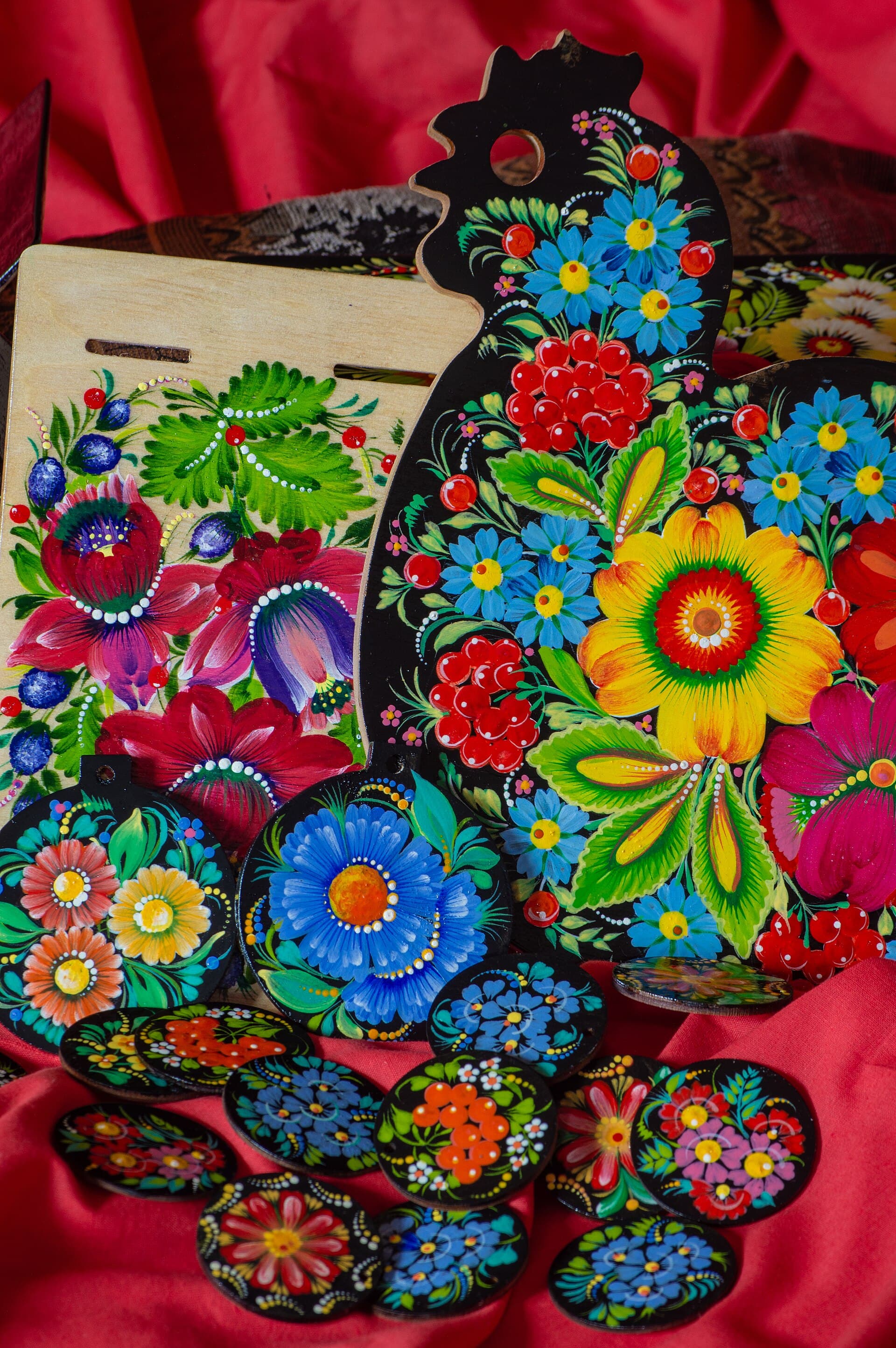 A figured board and medallions